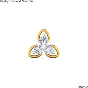 LORDS JEWELS Oakley Diamond Nose Pin 18kt Diamond Yellow Gold Stud