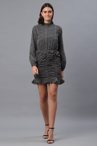 PRETTY LOVING THING Women Balloon/Bubble Black Mini/Short Dress