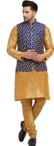 kraft india Men Kurta Churidar Ethnic Jacket Set