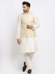 kraft india Men Kurta Churidar Ethnic Jacket Set
