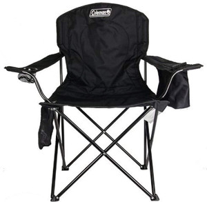 COLEMAN Portable,Folding Quad Chair Black Cool Bag for Camping, Travelling Polyester Metal Outdoor Chair