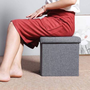 MFORALL Foldable Storage Bins Box-214 Cube Shape Sitting Stool with Storage Box Living Foldable Storage Bins Multipurpose Clothes, Books and Toys Organizer with Cushion Seat Lid Stool Stool (Multicolor, DIY(Do-It-Yourself)) Stool