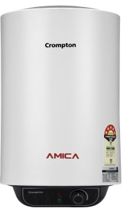 Crompton 10 L Storage Water Geyser (Amica ASWH-2010 10-L, Black, White)