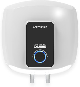 Crompton 10 L Storage Water Geyser (Solarium Qube, White, Black)