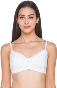 Candyskin Candyskin Women White Padded Non Wired Bra Women Balconette Lightly Padded Bra
