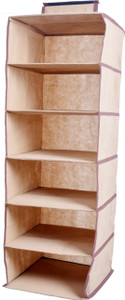 JMD Creation Non Woven Hanging 6 Shelves Foldable Wardrobe/Closet Cloth Organizer Closet Organizer