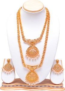 Swarajshop Brass, Copper, Alloy Gold-plated Gold, White Jewellery Set