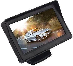 BUABO 4.3 Inch TFT LCD Color Dashboard Display Car Rear View 180 Degree Adjustable Monitor Screen Black LCD