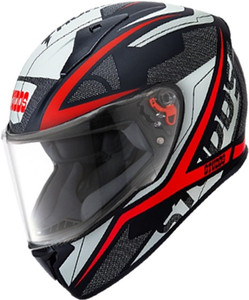 STUDDS THUNDER D4 MATT BLACK FULL FACE CLEAR VISOR N2 RED 600MM