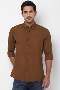 Allen Solly Men Solid Casual Khaki Shirt