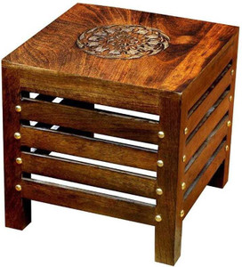 HiraWoodArt Wooden Beautiful Handmade Stool | Table | for Office | Home Furniture | Outdoor - Brown Stool