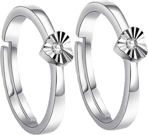 Om Jewells Heart Toe Ring Brass Cubic Zirconia Rhodium Plated Toe Ring