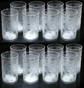 Flipkart SmartBuy (Pack of 16) Prism Pattern Glass Set Water/Juice Glass