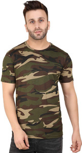 Printcomet Printed Men Round Neck Multicolor T-Shirt