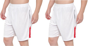 Zonecart Solid Men White, White Regular Shorts