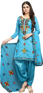 Ethnic Junction Chanderi Embroidered Salwar Suit Material