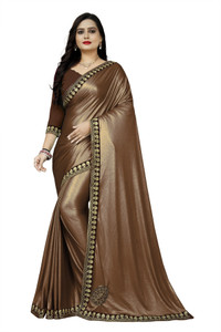 ShiVAdit Ethnic Embroidered Bollywood Lycra Blend Saree