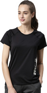 Enamor Typography Women Round Neck Black T-Shirt
