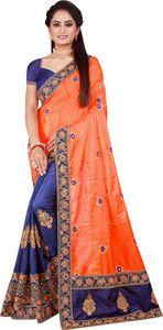 ARUNYA Embroidered Bollywood Silk Blend Saree