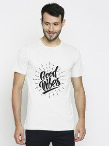 BLACKSMITH Printed Men Round Neck White T-Shirt