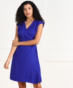 PROVOGUE Women Wrap Blue Dress