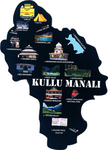 ind Kullu Manali (Tourist Places Map) Fridge Magnet Pack of 1