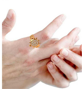 SKE Meru Ring Adjustable Tortoise Ring For For Men and Women For Good Luck, Kachua Tortoise Ring Brings Good Luck And Prosperity Brass Gold Plated Ring Alloy Agate Gold Plated Ring