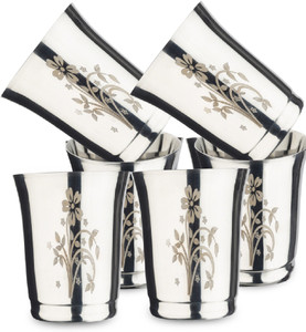 LIMETRO STEEL (Pack of 6) Stainless Serving,Unbreakable Water Drinking Set(G13-6) Glass Set Water/Juice Glass