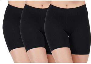 NIORT FASHION Short For Girls Casual Solid Cotton Blend