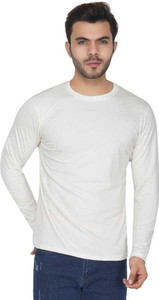 CLOFLIX Solid Men Round Neck White T-Shirt