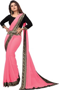 Aaru Fashion Solid/Plain Bollywood Georgette Saree