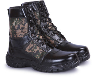 AFORD Genuine Leather NCC Army Long Combat Boots Boots For Men (Black) Boots For Men