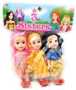 WHITE POPCORN Pretty Sisters Dolls With Beautiful Hairs And