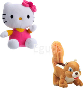 Eguds cute and plushy soft toy hello kitty, squirrel, for kids & gifting  - 25 cm