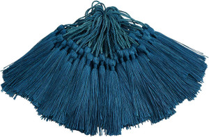 TIMESETL 50 Psc 13cm/5 Inch Silky Floss Craft Tassels, Latkan Handmade Tassel with Loop for Jewelry Making Souvenir, Bookmarks, DIY Craft Accessory (Dark Teal) Brooch