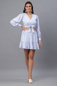 PRETTY LOVING THING Women Two Piece Dress Blue Above Knee/Mid Thigh Length Dress