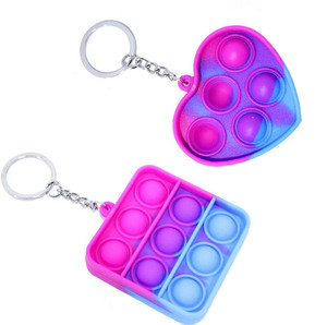 Push Pop Bubble Fidget Toy - Sensory Keychain For Stress Relief (Pink)