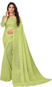 PRAVISHRI TRENDS Self Design Bollywood Silk Blend Saree