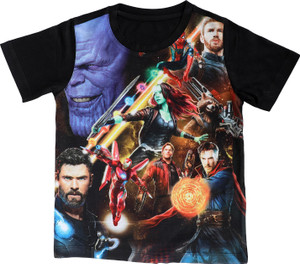Marvel Avengers Boys Printed Polycotton, Cotton Blend Regular T Shirt