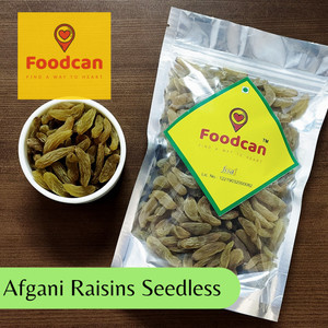 FOODCAN Raisins Original Afghani Kismis Dakh Green Long Size (Kishmis) Seedless 800G Saver Pack Raisins