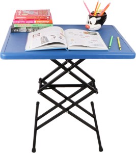 Branco Scissor Height-Adjustable Multi Purpose Plastic Top Folding Table for Study, Dining, Outdoor & Laptop Table (Blue, Folding Table, Rectangular) Plastic Cafeteria Table