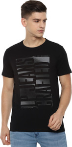 LOUIS PHILIPPE Graphic Print Men Round Neck Black T-Shirt