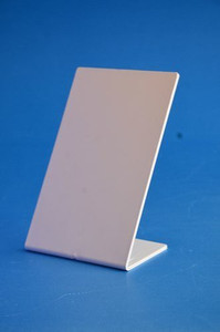 Smart Eye 4 X 6 Inch (A6) x 5PCS White Acrylic QR CODE Display Stand Paper Holder L Shape Portrait Style Menu Ad Frame Display Stand Table Top Perfect for Restaurants, Promotions, Photo Frames. Card Display Stand