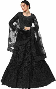 GOWTRAM Embroidered Semi Stitched Lehenga Choli