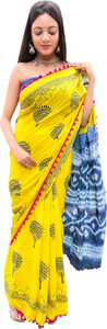 SHIVANYA HANDICRAFTS Blocked Printed Handloom Pure Cotton Saree