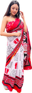 SHIVANYA HANDICRAFTS Blocked Printed Bollywood Pure Cotton Saree