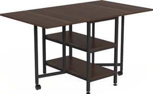 InnoFur Forio Folding Dining Table with Storage Engineered Wood 4 Seater Dining Set