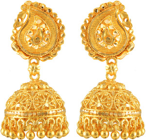 VIVASTRI Traditional 1gm Gold and Micron Plated Alloy Jhumka Earring for Women and Girls Alloy Jhumki Earring