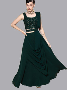 LIBAS Solid Stitched Lehenga Choli