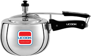 UCOOK By United Ekta Engg. Silvo plus oval shape 3 ltr Aluminium inner lid 3 L इंडक्शन बॉटम प्रेशर कुकर